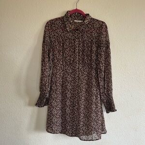 Brown floral dress‎